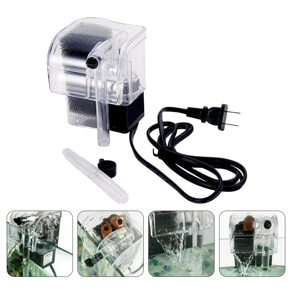 

Small Fish Tank Filter Aquarium Pump Filtration Tool Waterfall Oxygen Circulation for Filters Air Household Aerator