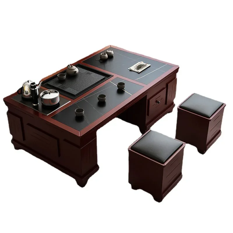 

Slate, coffee table, simple and modern, living room, solid wood, tea set, integrated, office, tea table