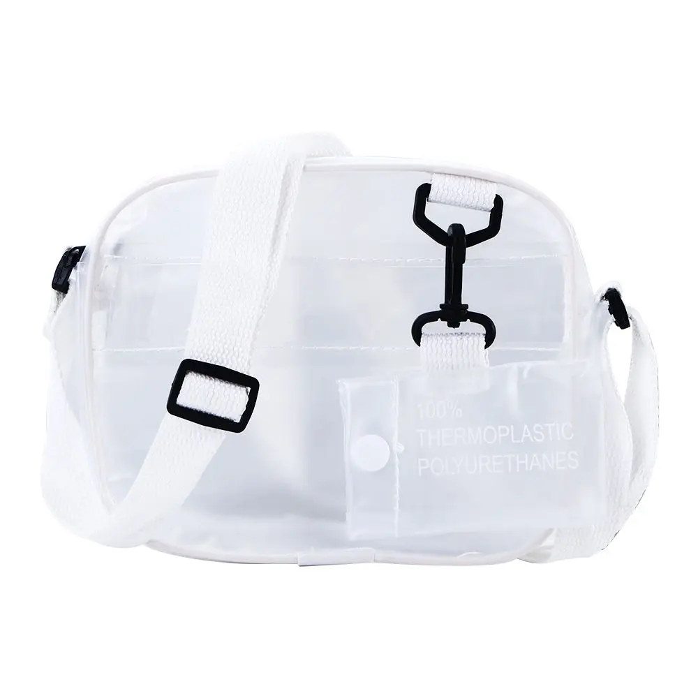 Bolso de mano con portatarjetas para mujer, mochila de hombro transparente de PVC que combina con todo, con correas anchas, estilo coreano