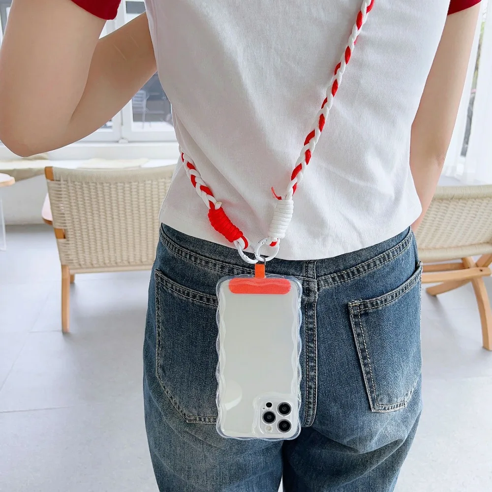 Colorful Crossbody Mobile Phone Lanyards With Patch Universal Mobile Phone Strap Lanyard Cell Phone Neck Rope Hanging Cord Strap