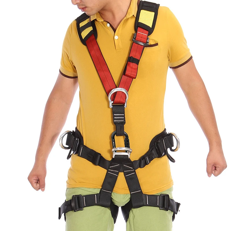 Climbing Full Body Harness Safety Seat Belt for Outdoor Tree Climbing, Outward Band Expanding Training Large Size, Climbing Gear