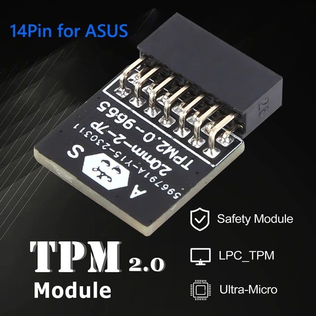 Tpm-PC 2.0暗号化されたセキュリティモジュール,PCコンポーネント,2-9p,18ピン/2-7p,14ピン,asus msiロックギガバイト用  - AliExpress