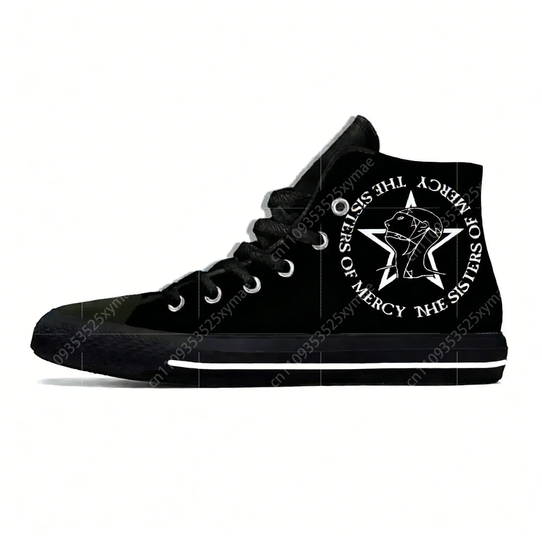 Sisters Of Mercy Music Rock Band Andrew Eldritch Casual Cloth Shoes High Top Lightweight Breathable 3D Print Men Women Sneakers