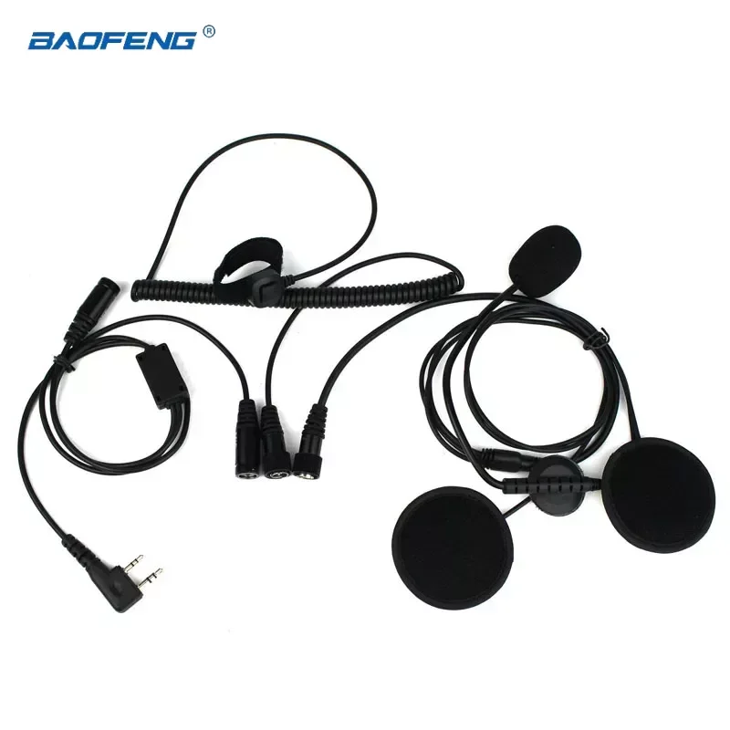 Baofeng Helmet Headset 2Pin Finger PTT Dual Speaker Walkie Talkie Earpiece for UV-5R UV-82 Motor Kenwood Retevis RT22 H777 Radio