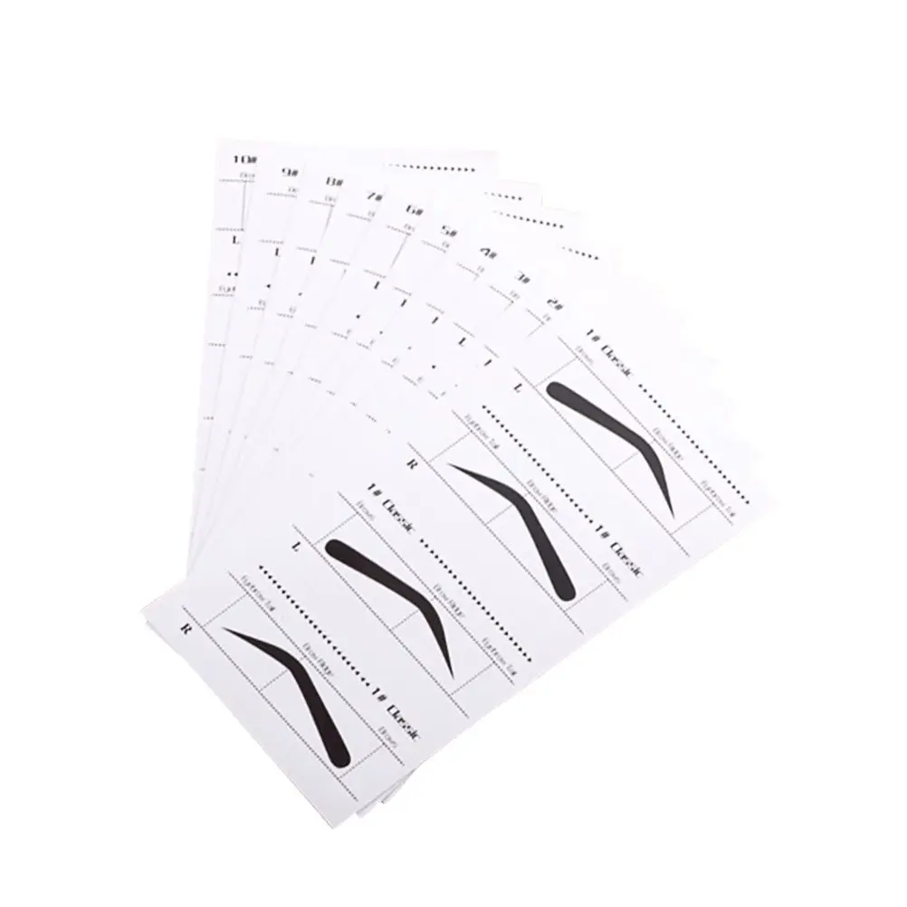 10Pcs Eyebrow Stencil Template Pack Adhesive Secure Bottom Design Left Right for Perfect Brow Shape DIY Beauty