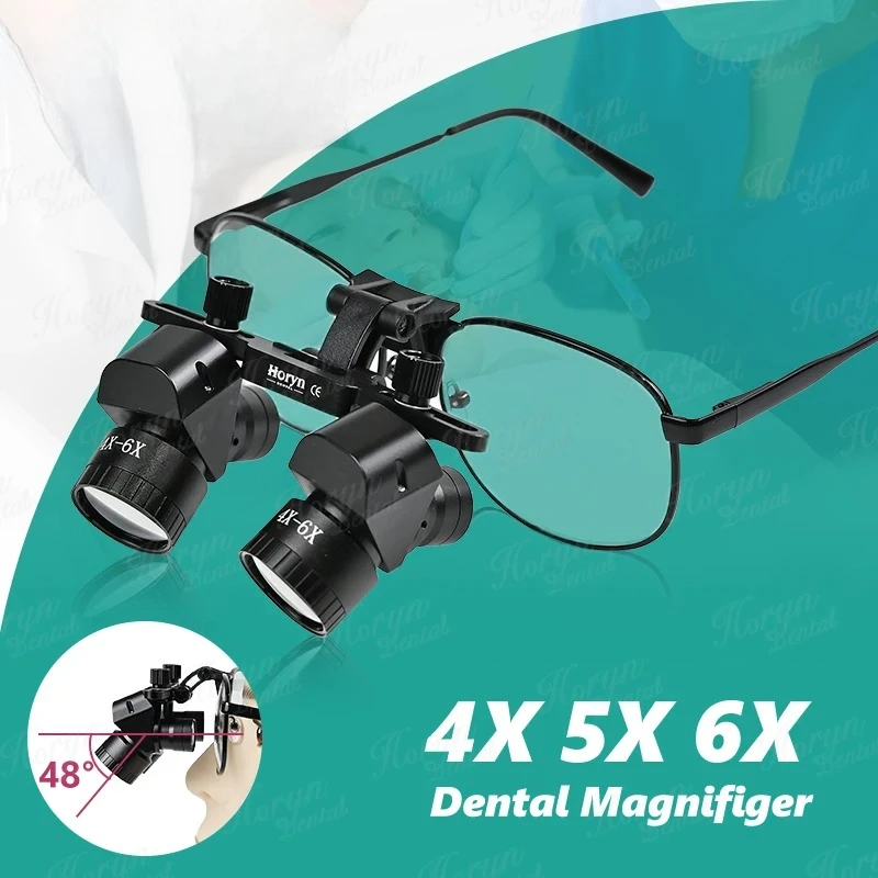 4-6X loupes Dental Binocular Magnifying Glasses 48° Wide Angle Prevention Cervical Spondylosis Magnifier Dental Loupes No LED