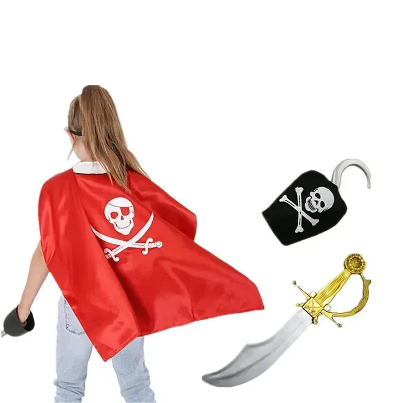 

Плащ для мальчиков, аксессуары для костюма капитана Джека, нож и пиратский крючок, игрушки, детский набор для ролевых игр на Хэллоуин ghhhh5