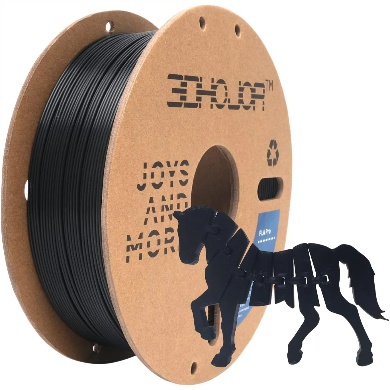 

PLA Pro Filament 1.75mm, 1kg 3D Printer PLA+ Filament, Dimensional Accuracy +/-0.03mm, Fit Most FDM Printers, Black