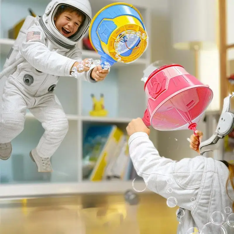 Giocattolo unico per pistola Gatling con cannone ad aria per bambini; Set di fuochi d'artificio portatili; Soffiatore di bolle ideale per divertimento natalizio all'aperto