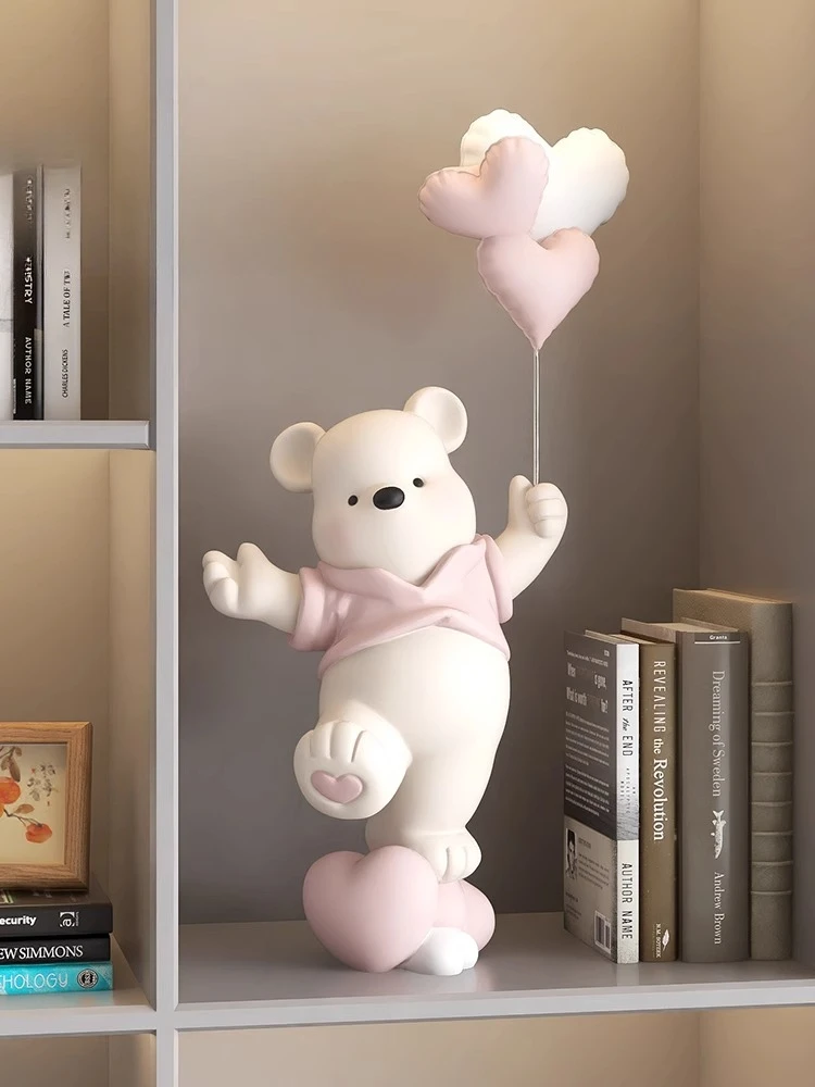 Cute Vitality Bear Statue Desktop Decoration Living Room TV Cabinet Wine Cabinet Home Decor Birthday Gift Resin Animal Sculpture