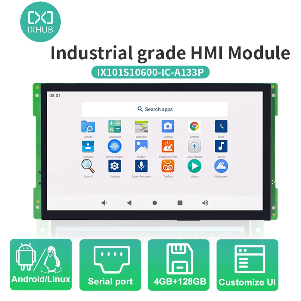 

10.1 Inch IXHUB HMI Intelligent Central IPS Screen LCD Display with WIFI BT Ethernet RS485 RS232 Android Linux Ubuntu for Robot