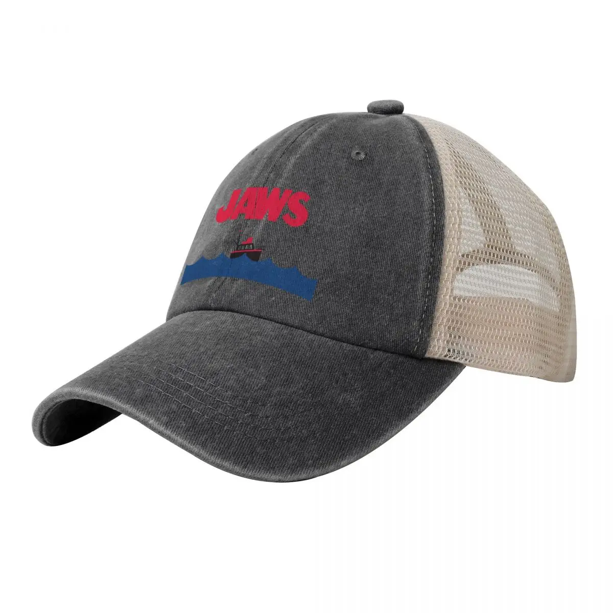 

Jaws Cowboy Mesh Baseball Cap Rave Beach New Hat For Women Men's