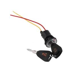 Ignition Key Ebike Switch 2 Wire Position For Replacement Electric Bike Scooter Tricycle Lock+Key Electric Bicycle Accessories