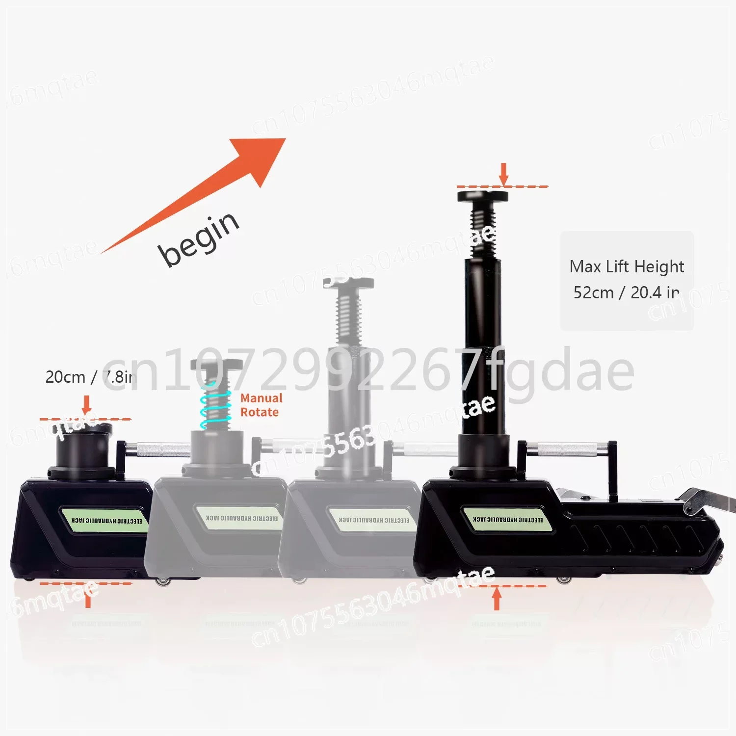 15T 200-520mm Portable Mini RV Electric Hydraulic Car Jack