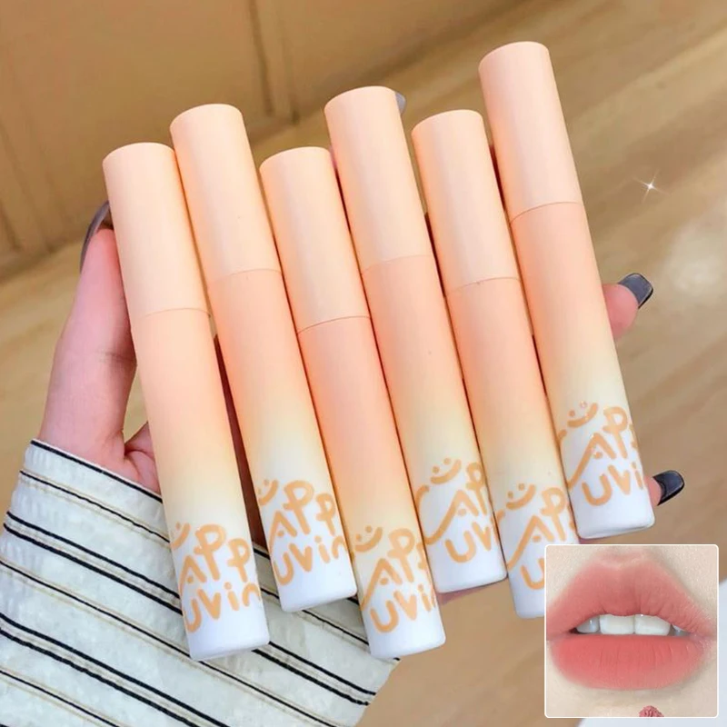 Cappuvini Crema Texture Opaca Rossetto Zucca Albicocca Fango per labbra Velluto Sovrapposizione labbra Colore Base Rosa Arancione Lucidalabbra Tinta Cosmetico