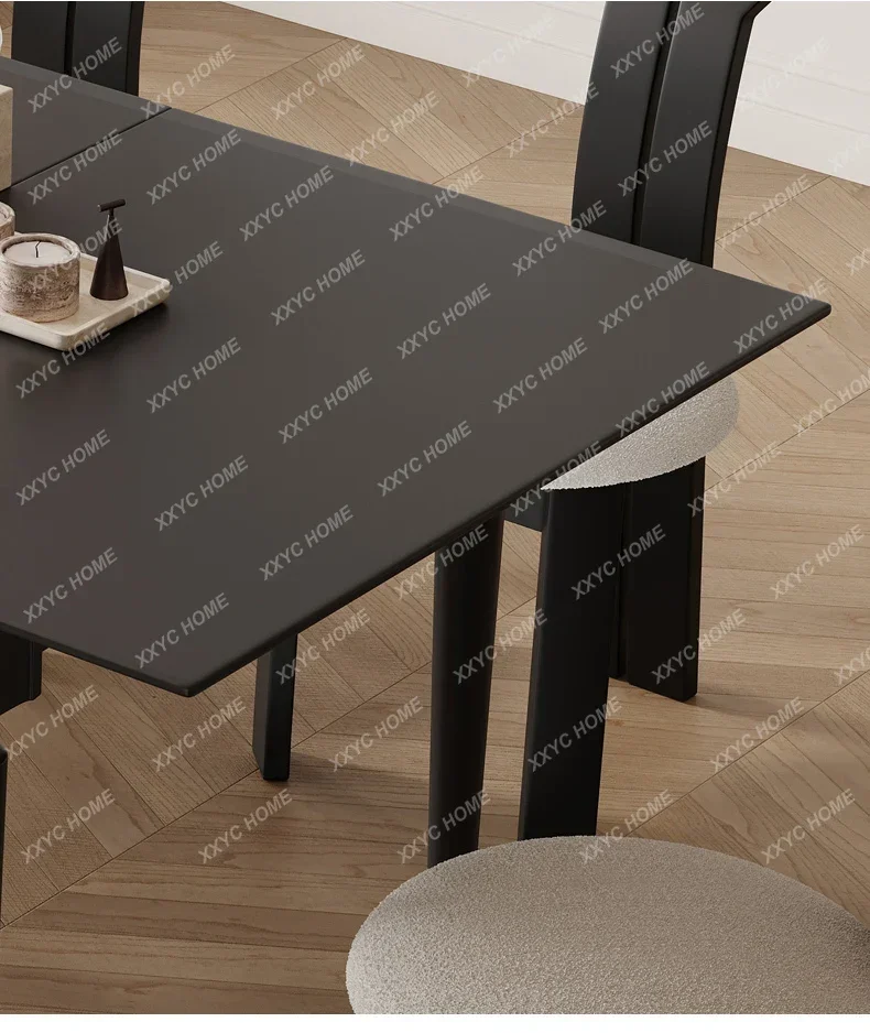 French Simplicity Vintage Dining Table Designer Solid Wood Rectangular Dining Table Small Apartment Retractable Table