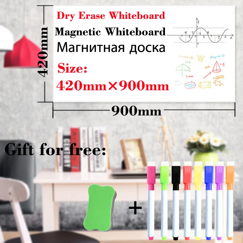 

420*900mm Size,Reusable Dry Erase Magnetic WhiteBoard Fridge Stickers Kids Drawing Bulletin Board Stationery Message Boards