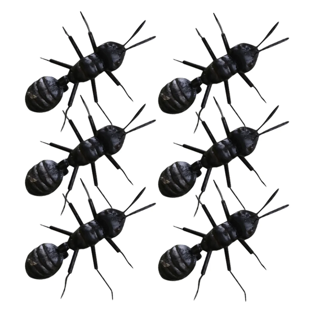 6 Pcs Simulated Ants Desk Sculpture Desktop Insect Decor Miniature Figurines Magnetic Clay Simulation Model Ornament