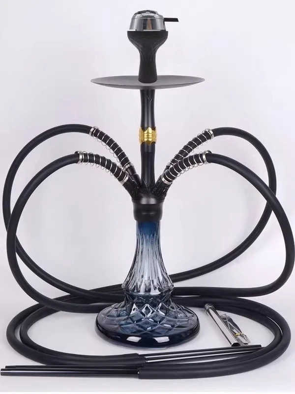 

hookah bar KTV nightclub high-end luxury alloy pot hookah glass single double four tube full set