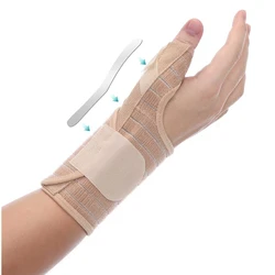 Soporte de pulgar de muñeca transpirable para hombres y mujeres, férula de Metal ajustable, soporte de pulgar para tendinitis, esguinces, dolor de túnel carpiano