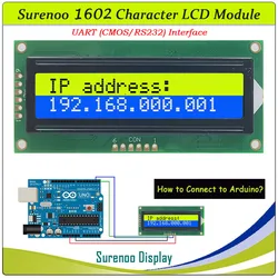 CMOS UART RS232 Seriell 1602 162 16*2 Zeichen LCD-Modul-Display LCM für Arduino, unterstützt Tastatur Blau Gelb Grün