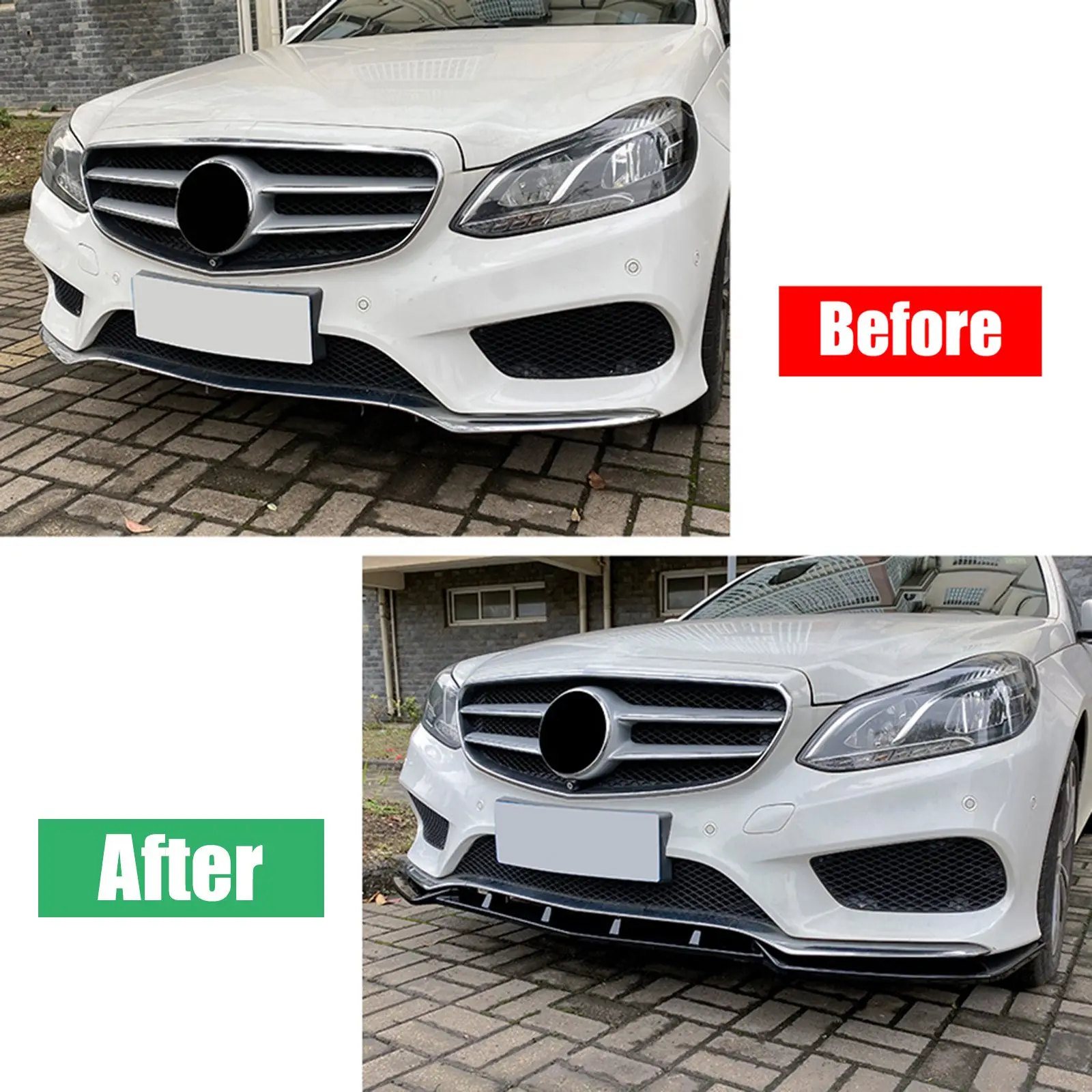 For Mercedes Benz W212 E-Class Sedan Facelift FL AMG-Line Sport 2013-2015 Front Bumper Spoiler Lip Kit