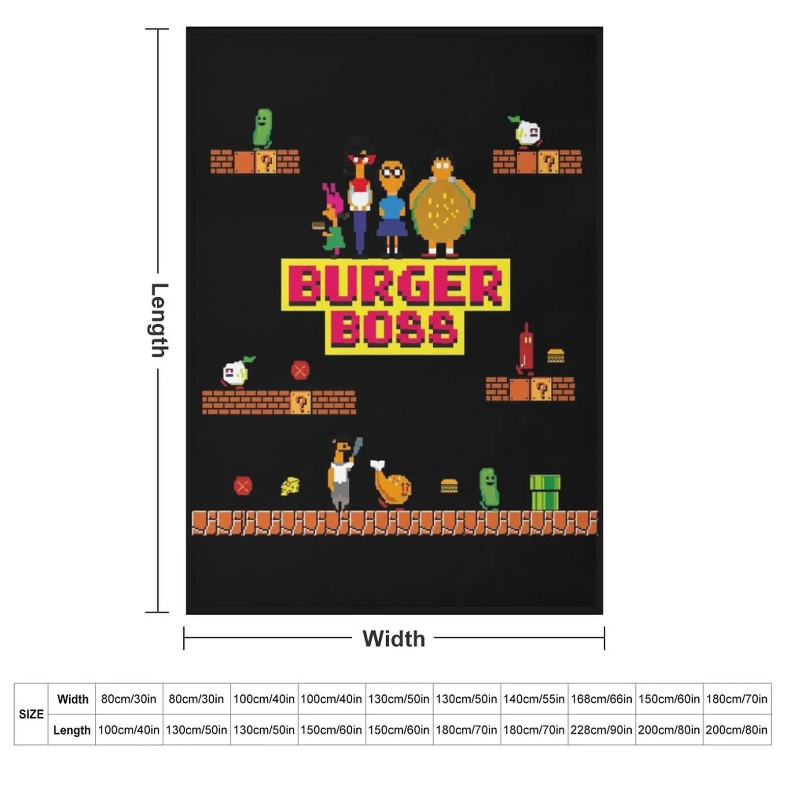 Burger Boss pixel art Throw Blanket Extra Large Throw For Sofa Thin Furrys Blankets