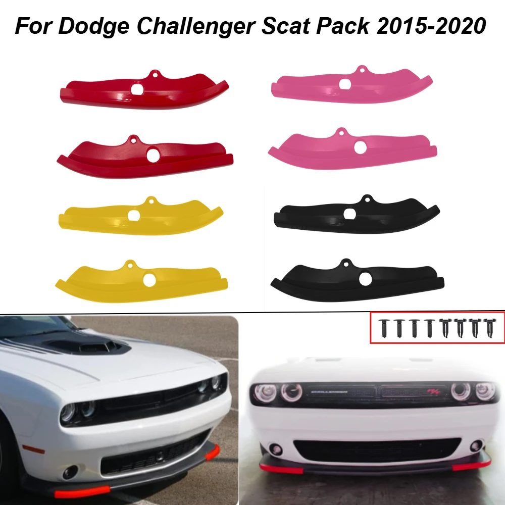 

2Pcs For Dodge Challenger R/T Scat Pack 2015-2022 Front Bumper Splitter Protector Lip Spoiler Diffuser Guard Cover