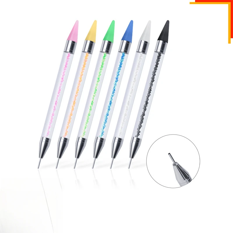 Nail drill crayons double crystal nail art nail art drill pen drill pen wax head
