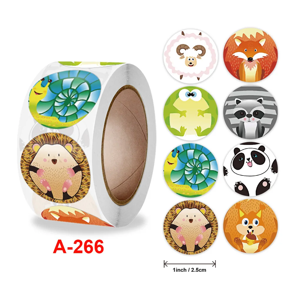 500pcs 2.5cm/1inch Cartoon Animal Children Cute Toy Game Sticker DIY Gift Sealing Cat Sheep Dog Beer Label Decoration Supply