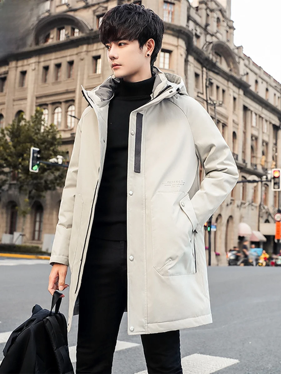 

Мужская зимняя куртка средней длины с утеплением, новая модель, приталенный крой, повседневная, молодежная, больших размеров, пуховик для активного отдыха