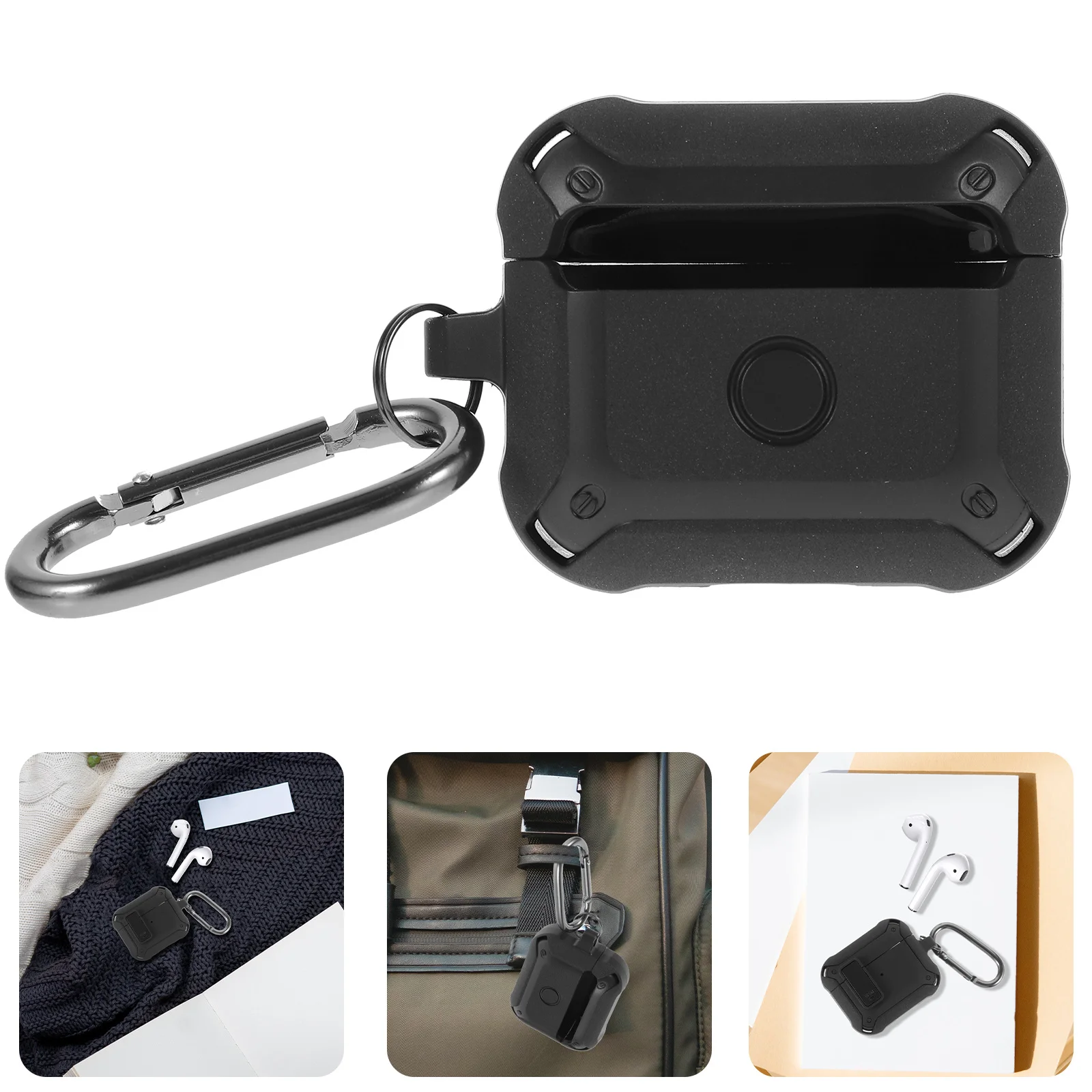 

1Set Protective Cover High Quality Earphone Box Case Simple Structure Easy to Carry Earphone Charging Box Protector