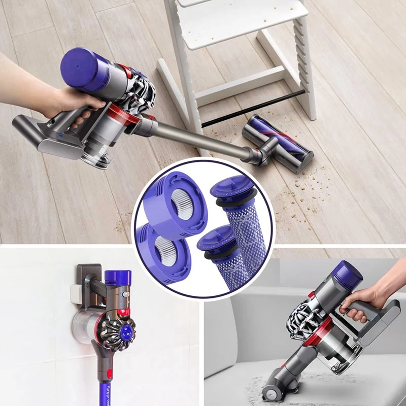 อะไหล่ตัวกรองสำหรับ Dyson V8 V7เครื่องดูดฝุ่นไร้สายพร้อมตัวกรองล่วงหน้าและตัวกรองหลังอะไหล่965661-01 & 967478-01