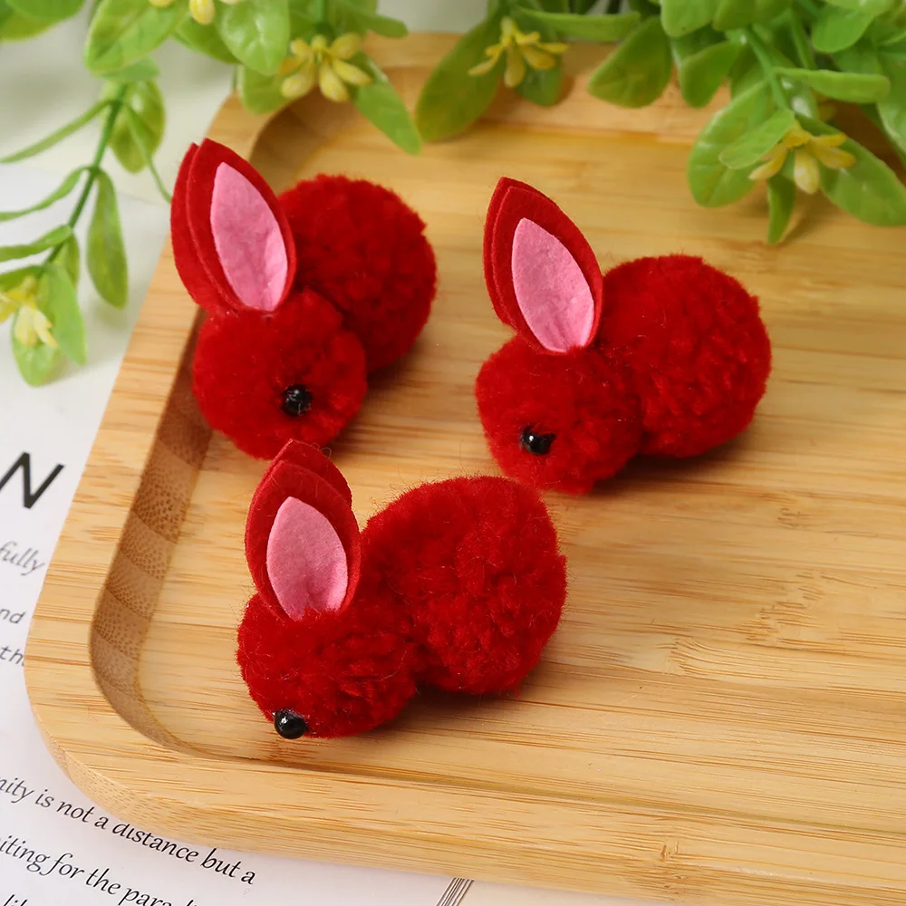 Cute Plush rabbit Soft Pom Poms Pompoms Ball for Kids Hair Clips Making  DIY Sewing Craft Decoration Handmade Accessiories