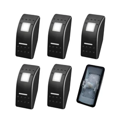 Dual White Lens Led Light Backlit Car Boat Rocker Switch Cover Replacing for Auto Narva 4x4 Universal Rocker Switches