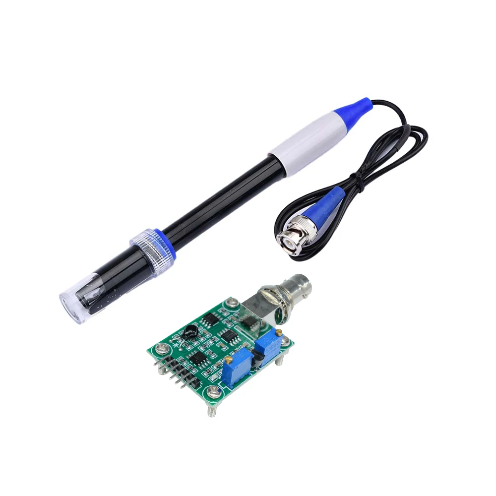 Liquid PH 0-14 Value Detection Regulator Sensor Module Monitoring Control Meter Tester + BNC PH Electrode Probe For Arduino