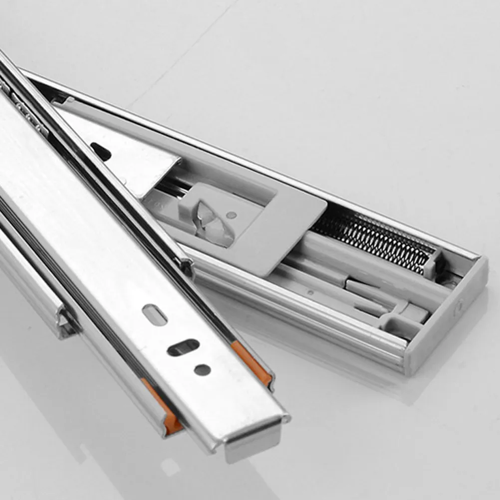 1Pair 300Mm Self Closing Dampening Drawer Slides Thick 1.2mm Cold Rolled Steel Triple Extension Quiet Smooth Mute Bearing Slider