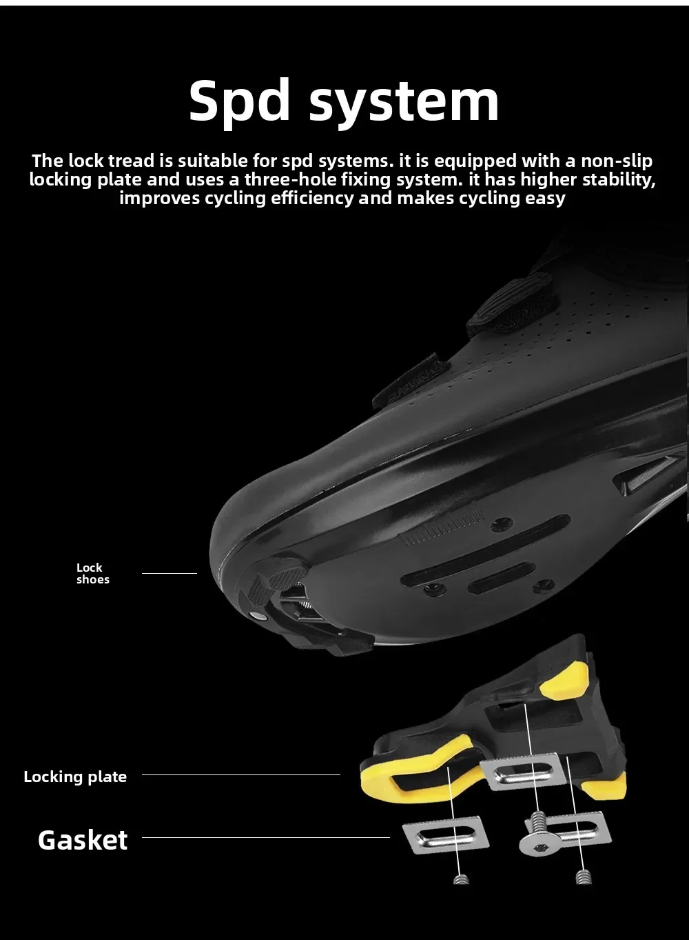 MEROCA HD-82 Rennrad-Schlosspedal, leichtes, selbstverriegelndes Fußpedal für Rennräder, SP*-System, Peilin mit Verriegelungsplatte – Detail 7