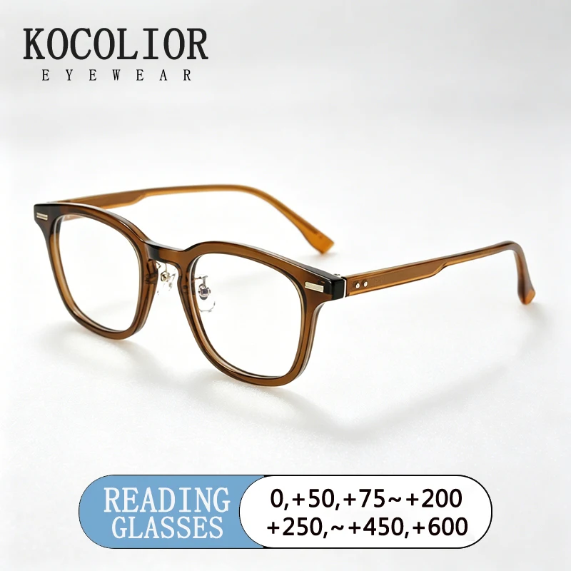 2026 Retro Glasses Frame for Men TR90 Korean Style Square Glasses for Women Acetate High Quality Light Weight Reading Glasses