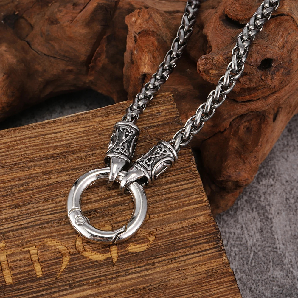 الأزياء الرجعية العرقية نمط مزدوج دائرة مشبك ستة كلمات تعويذة التنين العظام سلسلة قلادة للرجال والنساء #4