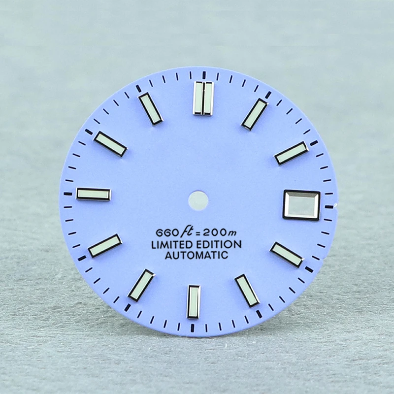 

Pure Blue 28.5mm watch dial NH35 dial Blue Lume Classic skx007 Quality Watch Accessories