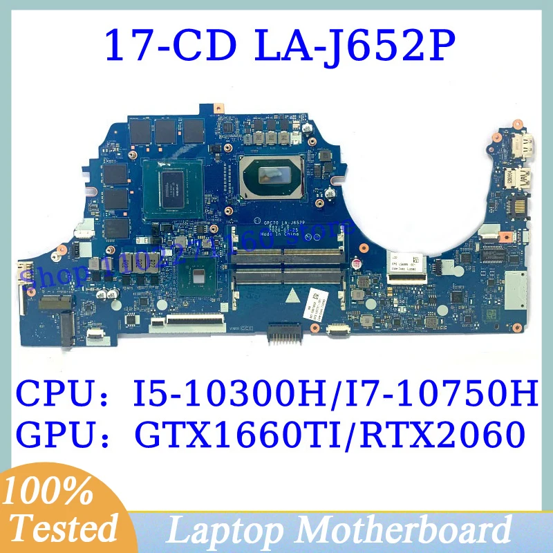 L92731-001 M10793-001 For HP 17-CD With I5-10300H/I7-10750H CPU Mainboard LA-J652P Laptop Motherboard GTX1660TI/RTX2060 100%Test