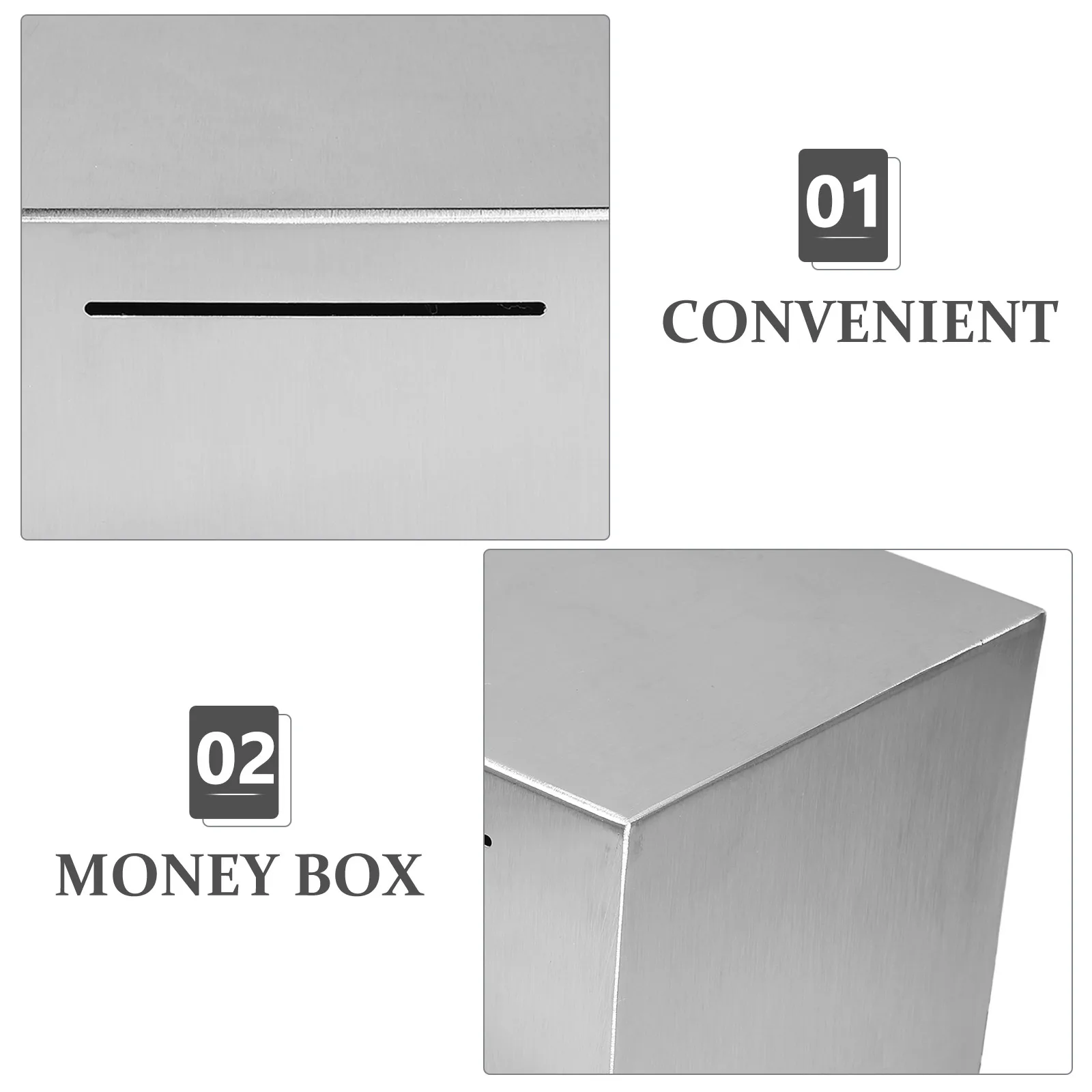 

Stainless Steel Piggy Bank Unbreakable Money Saving Box Desktop Coin Container For Adults Household Office Large