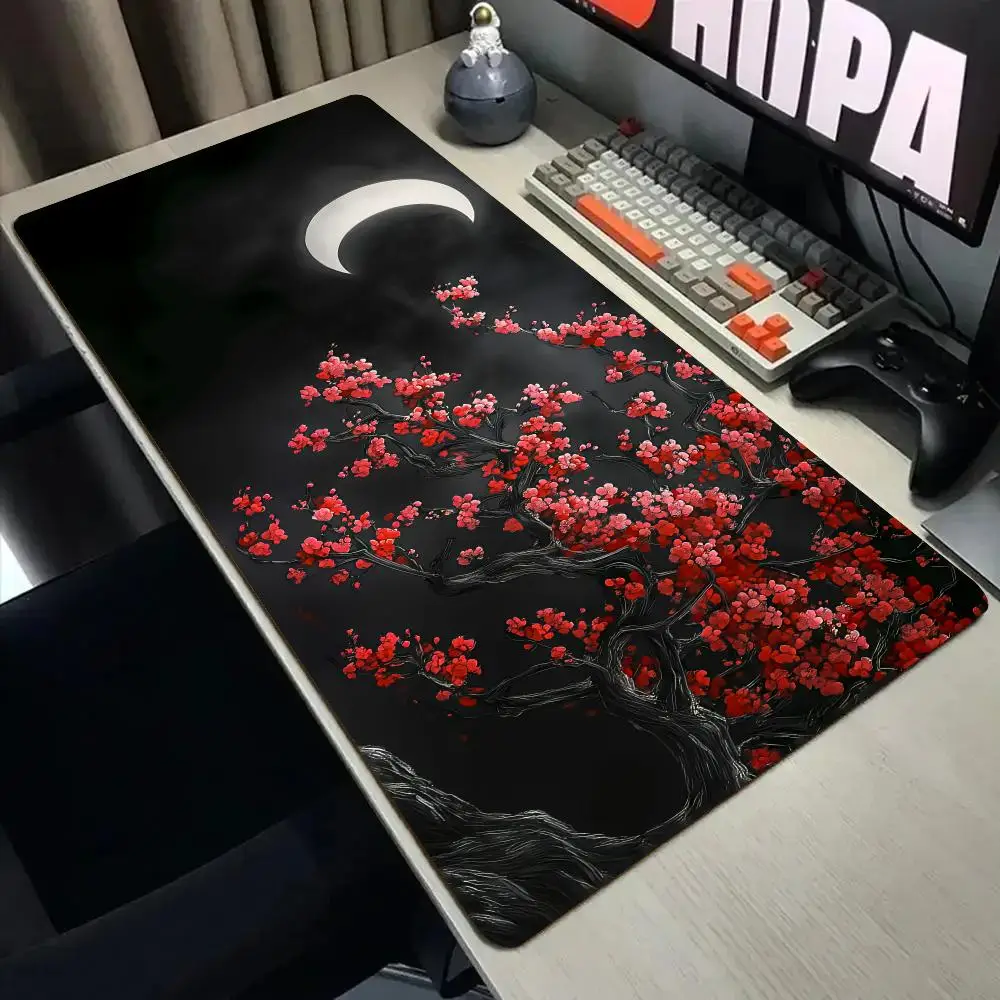 Extended pad Cherry blossom Mouse Pad Desk Mat with Stitched Edge Non-Slip gaming mats pc accessories keyboard desk pad mauspad