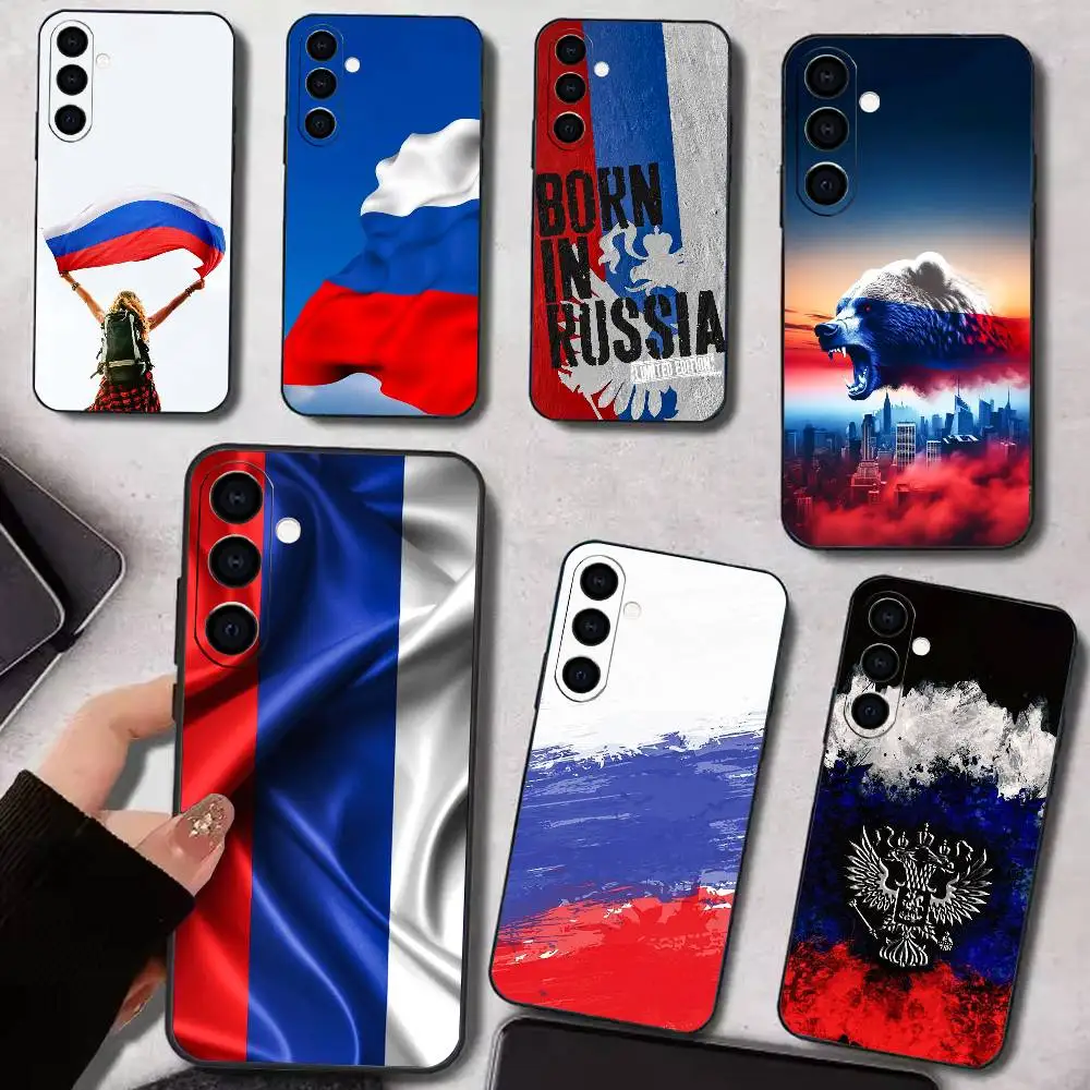 R-Russia Flag  Phone Case For Samsung Galaxy A73,A72,A71,A70,A53,A52,A51,Soft Silicone Black Cover