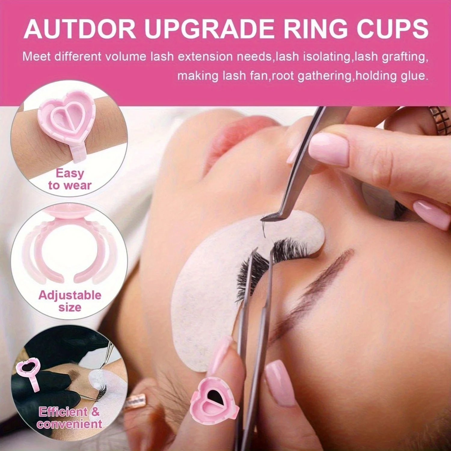 100개입 하트 모양 속눈썹 글루 링 일회용 속눈썹 접 - Eyelash Extension Fan 리뷰 및 가격