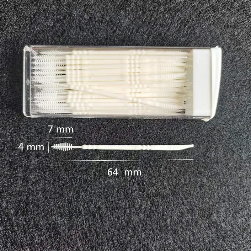 60 Fishbone Double-headed Toothpick Brush Boxed Portable Hotel Household Tooth Stick Clean Teeth Food Residue Interdental Picks