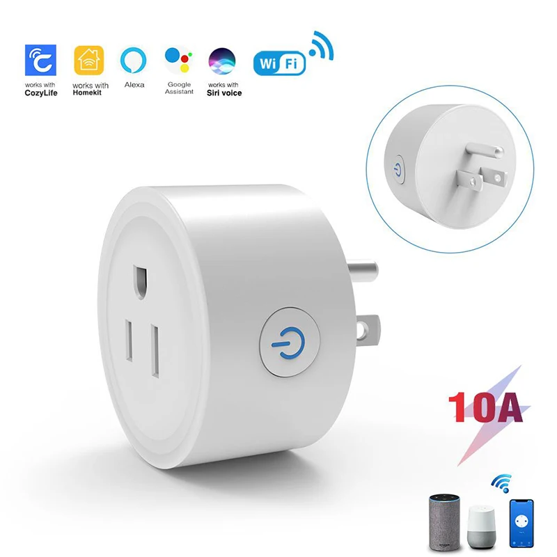 Smart Wifi Plug US Standard Wireless Outlet 10A Remote Control Smart Home Appliances Work With Alexa Google Home