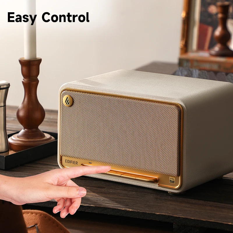 مكبر صوت Edifier D32 لاسلكي على سطح الطاولة مكبرات صوت بخاصية البلوتوث ريترو ترميز LDAC عالي الدقة من النوع C مدخلات Aux تدعم Airplay 60 وات