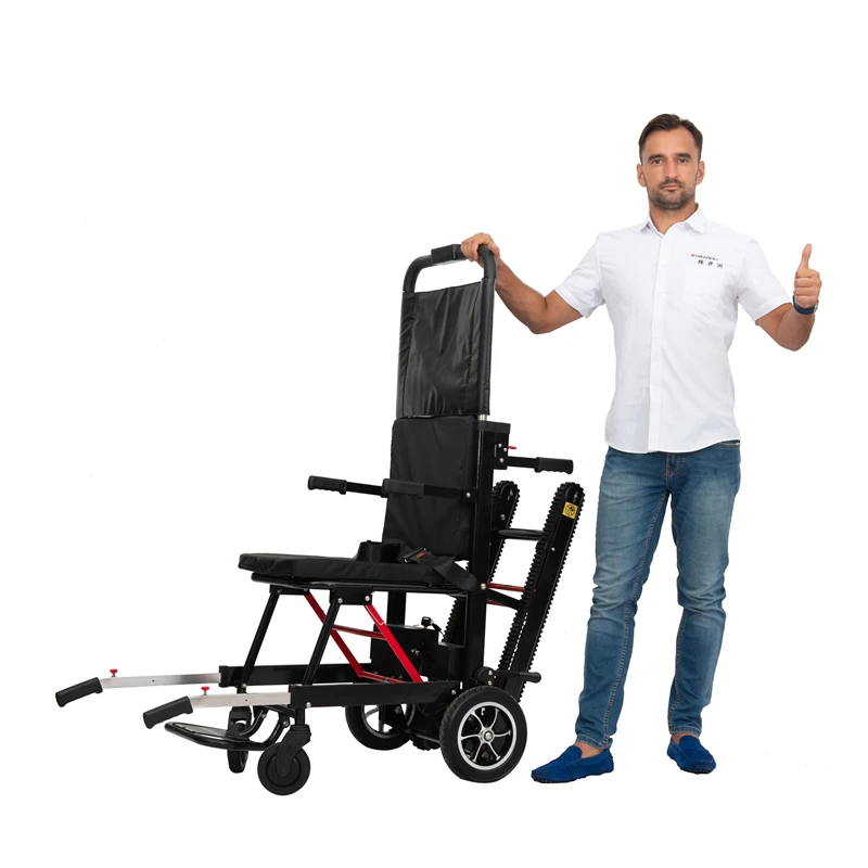 Sedia a rotelle elettrica da 10 pollici per arrampicata su scale Sedia a rotelle elettrica pieghevole per disabili a prezzo economico